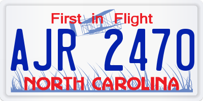 NC license plate AJR2470