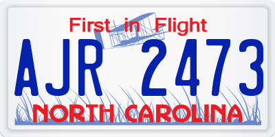 NC license plate AJR2473