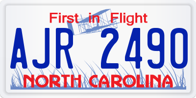NC license plate AJR2490