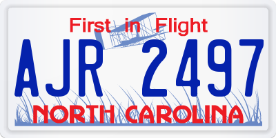 NC license plate AJR2497