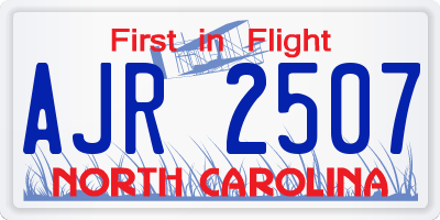 NC license plate AJR2507