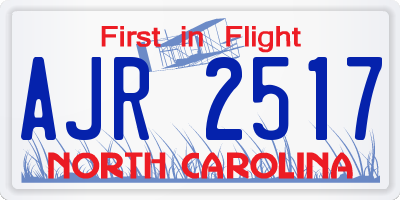 NC license plate AJR2517