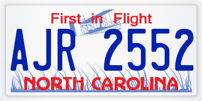 NC license plate AJR2552