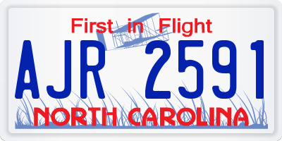 NC license plate AJR2591