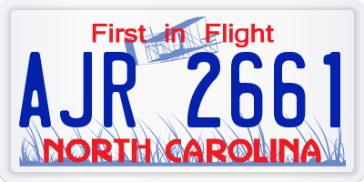 NC license plate AJR2661