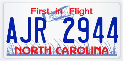NC license plate AJR2944