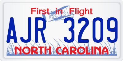 NC license plate AJR3209