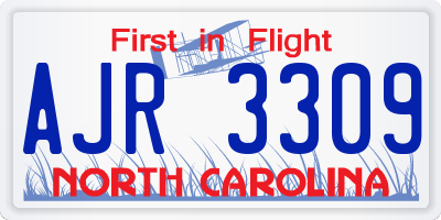 NC license plate AJR3309