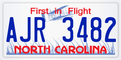 NC license plate AJR3482