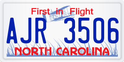 NC license plate AJR3506