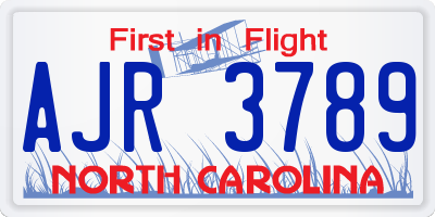 NC license plate AJR3789