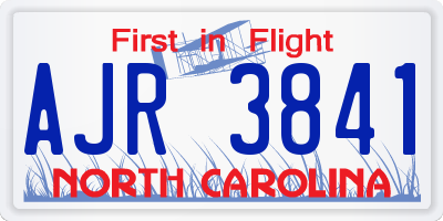 NC license plate AJR3841