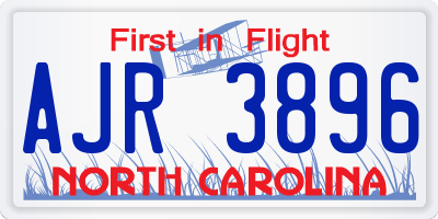 NC license plate AJR3896