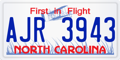 NC license plate AJR3943