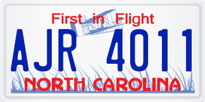 NC license plate AJR4011