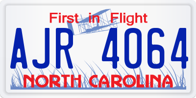 NC license plate AJR4064