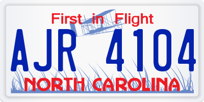 NC license plate AJR4104