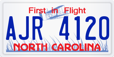 NC license plate AJR4120