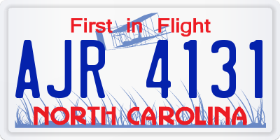 NC license plate AJR4131
