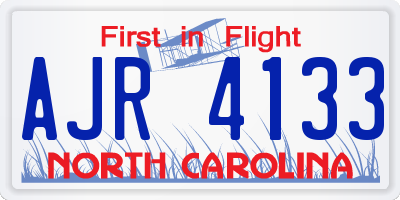 NC license plate AJR4133