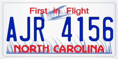 NC license plate AJR4156