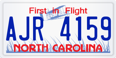 NC license plate AJR4159