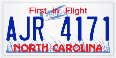 NC license plate AJR4171