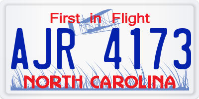 NC license plate AJR4173