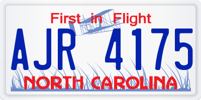 NC license plate AJR4175