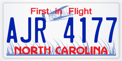 NC license plate AJR4177