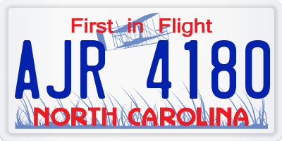 NC license plate AJR4180