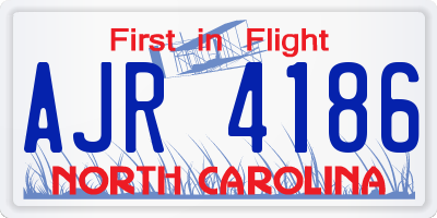 NC license plate AJR4186