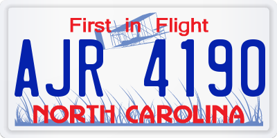 NC license plate AJR4190