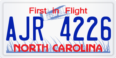 NC license plate AJR4226