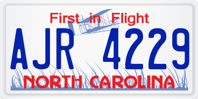NC license plate AJR4229