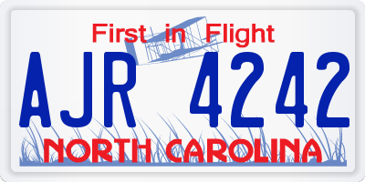 NC license plate AJR4242