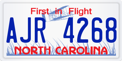 NC license plate AJR4268