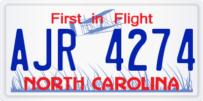 NC license plate AJR4274