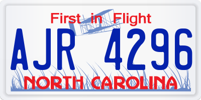 NC license plate AJR4296