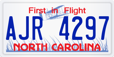 NC license plate AJR4297