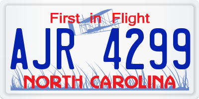 NC license plate AJR4299