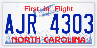 NC license plate AJR4303