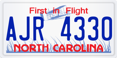 NC license plate AJR4330