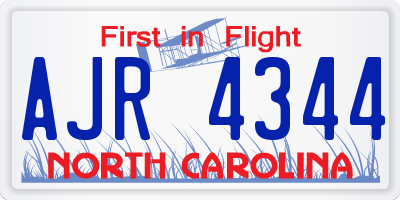 NC license plate AJR4344