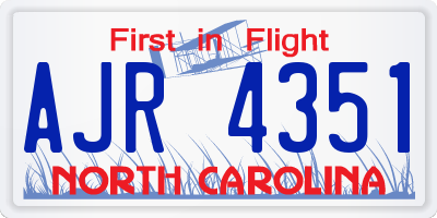 NC license plate AJR4351