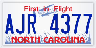 NC license plate AJR4377
