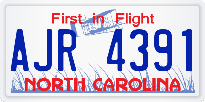NC license plate AJR4391