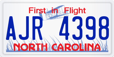 NC license plate AJR4398