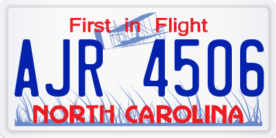 NC license plate AJR4506