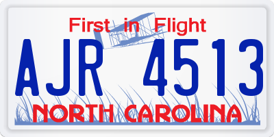 NC license plate AJR4513